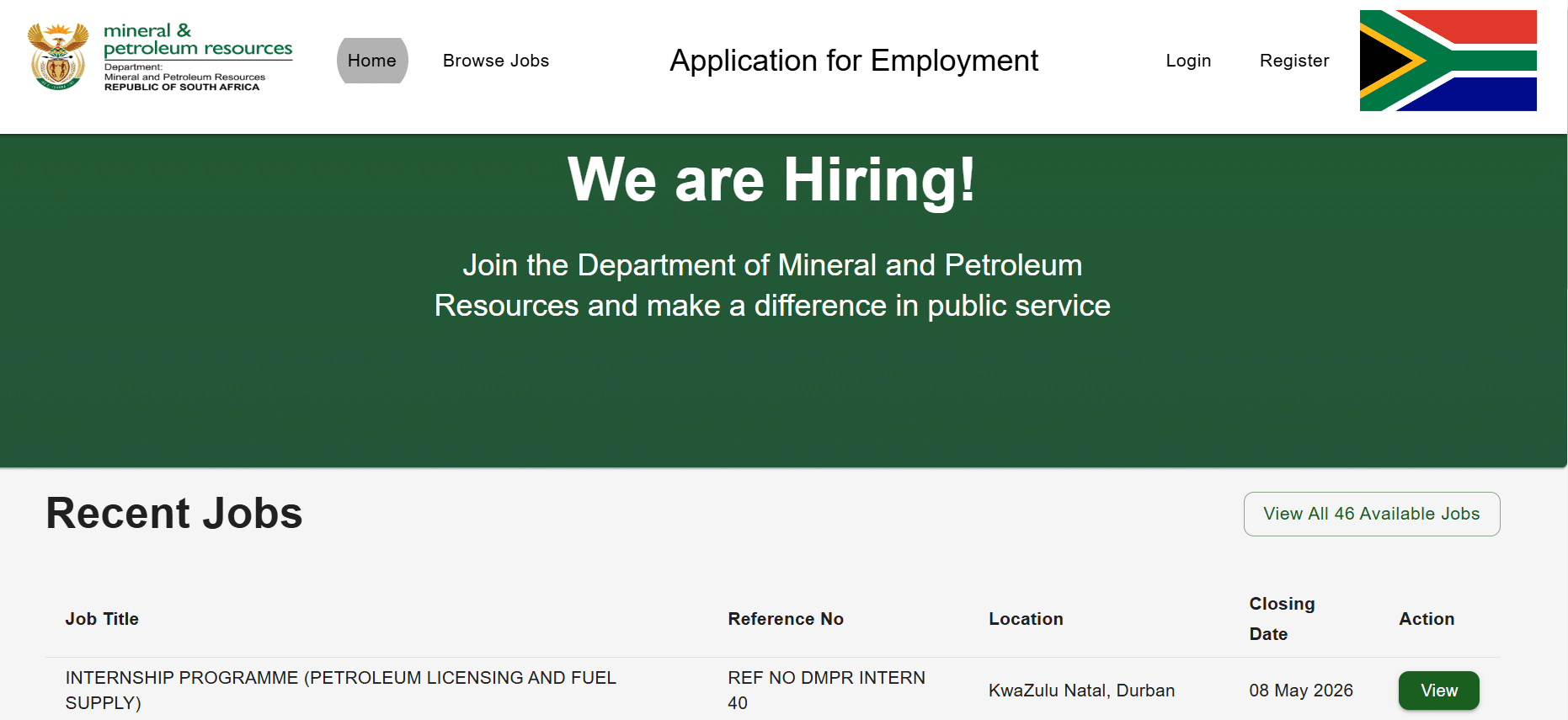 x40 Internships At The Department of Mineral and Petroleum Resources (DMPR)
