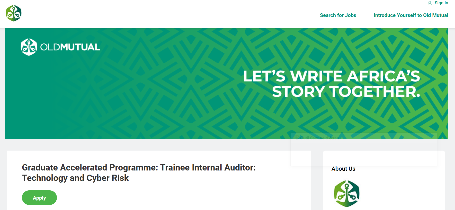 Old Mutual Graduate Accelerated Programme: Trainee Internal Auditor: Technology and Cyber Risk