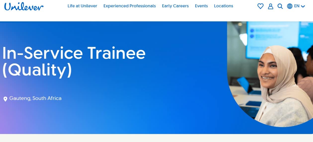 Unilever South Africa In-Service Trainee (Quality) Supply Chain Programme