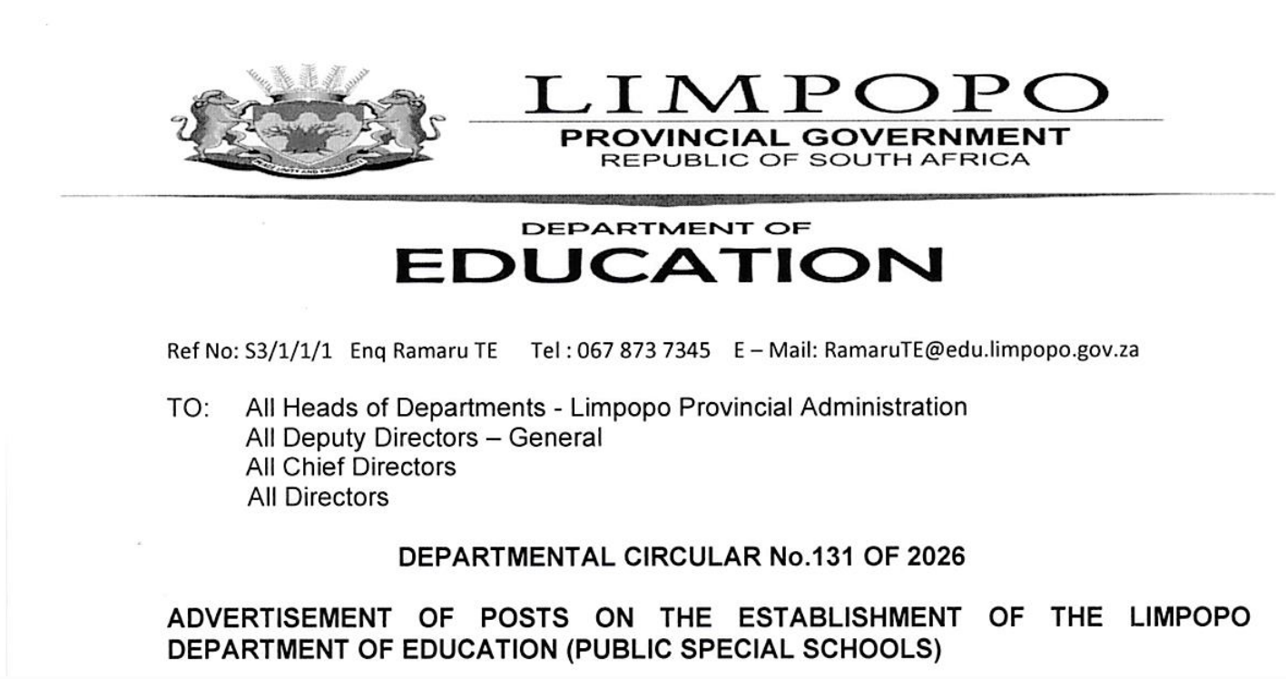 Department of Education Has Multiple Entry Level and Matric Jobs in Limpopo Province