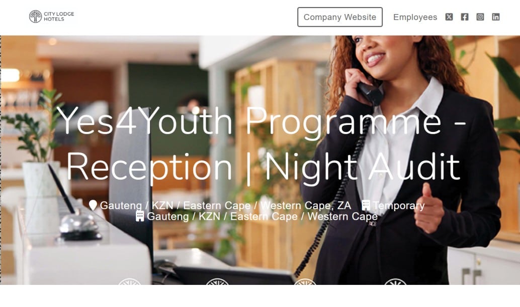 City Lodge Yes4Youth Programme - Reception: Night Audit